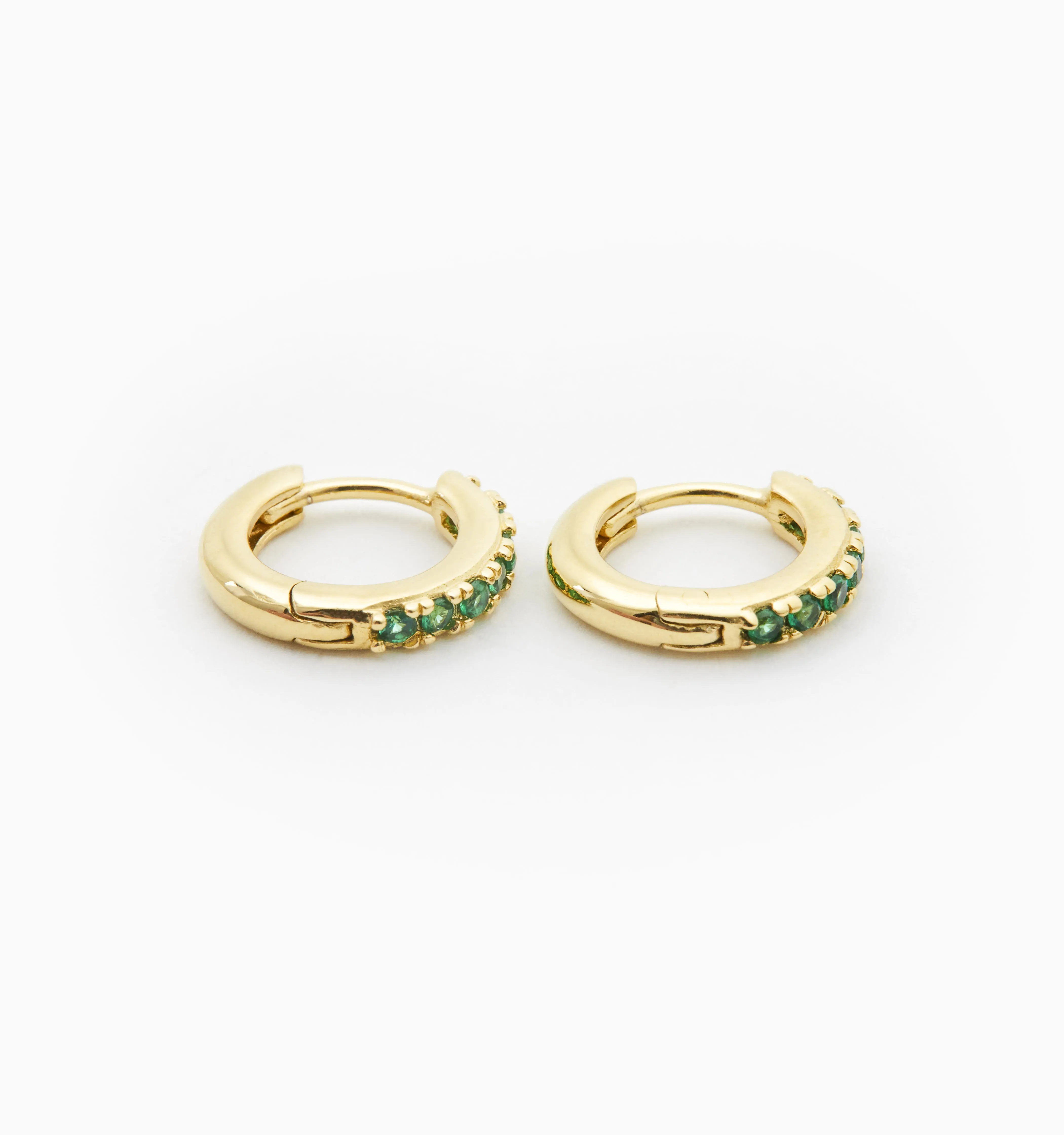 Green Hoop Earrings