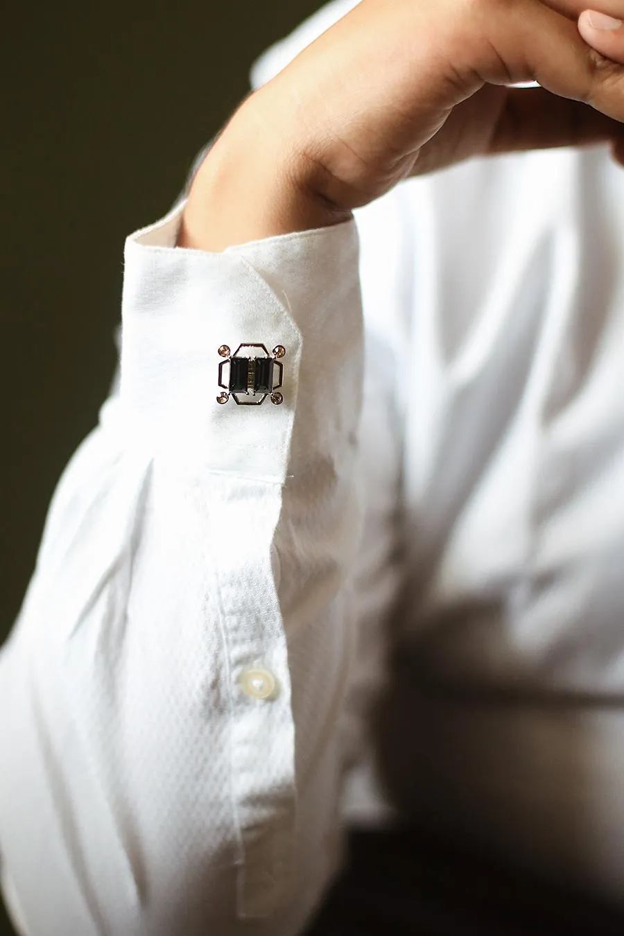 Grey Swarovski Tap Cufflinks