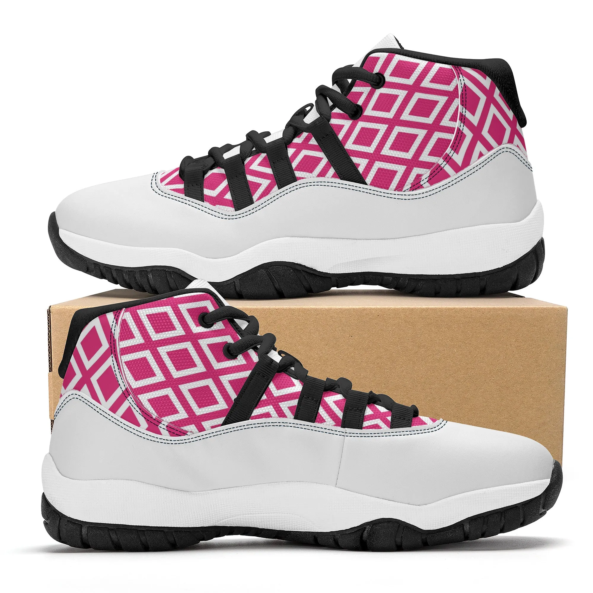 High Top Air Retro Sneakers - Pink Diamonds