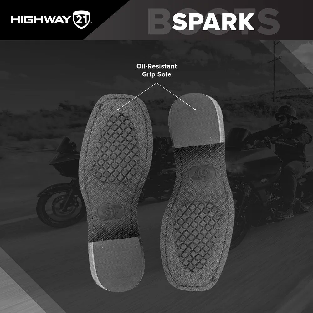 Highway 21 Spark Men's Leather Harness Motorcycle Rider Boots