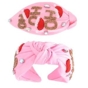 Jeweled HO HO HO Knotted Headband