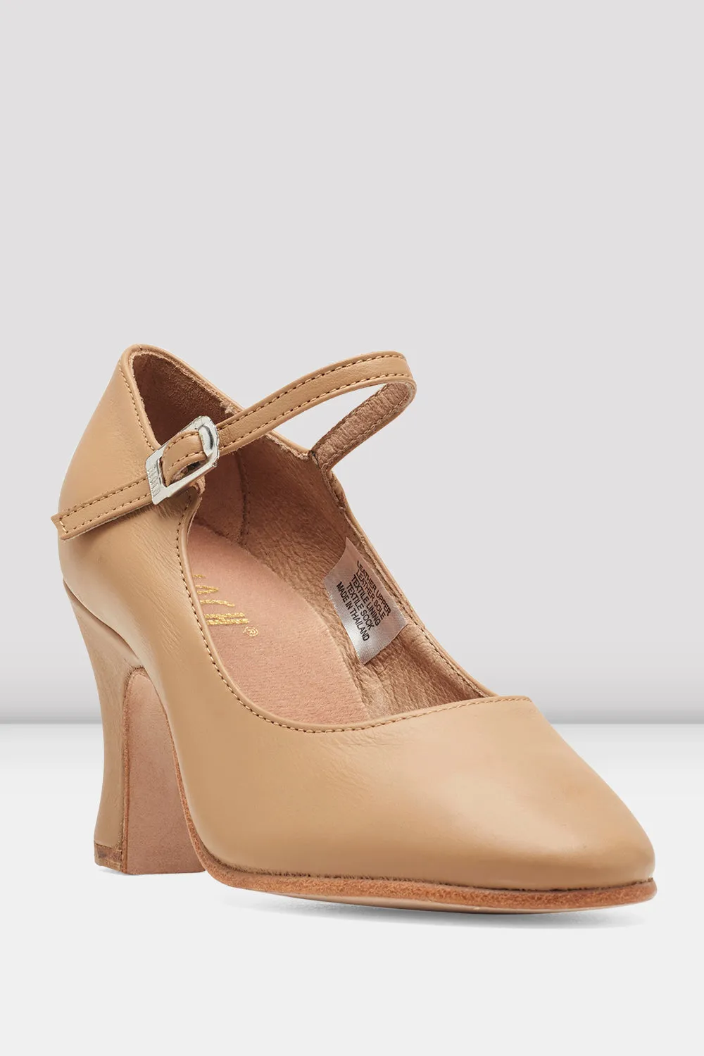 Ladies Chord Ankle Strap Leather Character Shoes