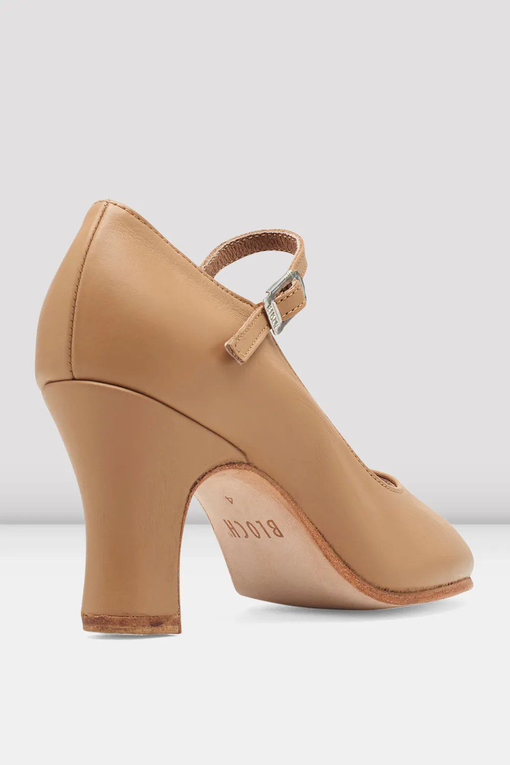 Ladies Chord Ankle Strap Leather Character Shoes