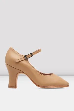 Ladies Chord Ankle Strap Leather Character Shoes