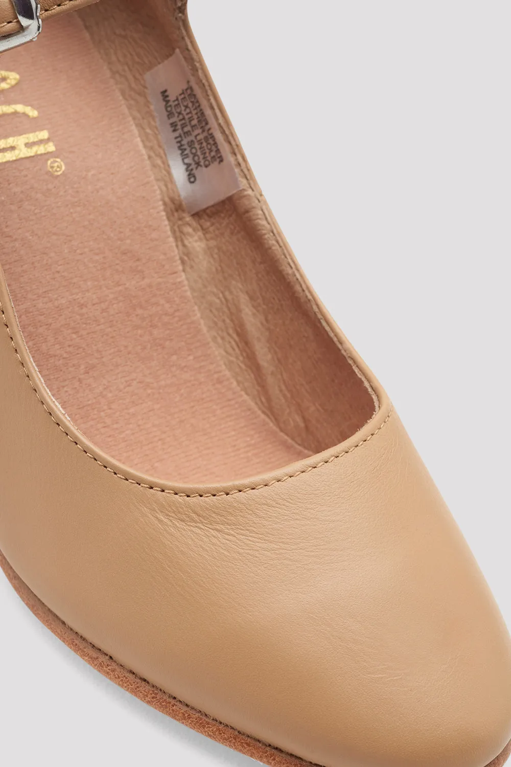 Ladies Chord Ankle Strap Leather Character Shoes