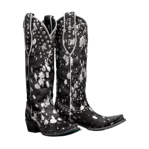 Lane Ladies Wild Hair Sterling Cinder Black Snip Toe Boots LB0486B