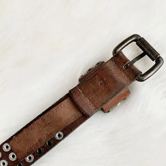 LIEBESKIND BERLIN Studded Tan Brown Leather Belt