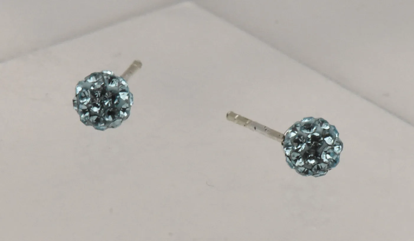 Light Blue Crystal Studded Earrings