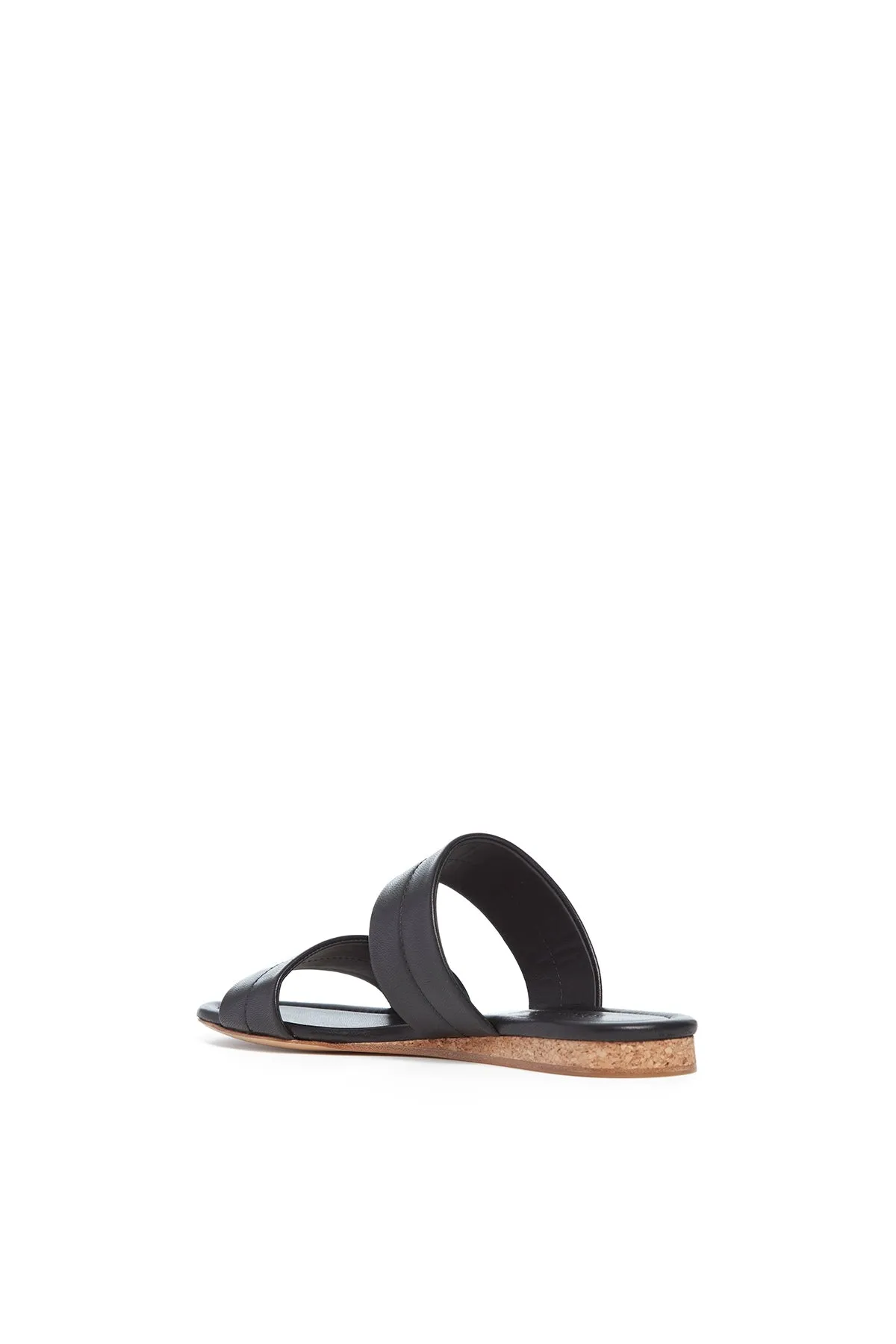 Lora Flat Sandal in Black Leather