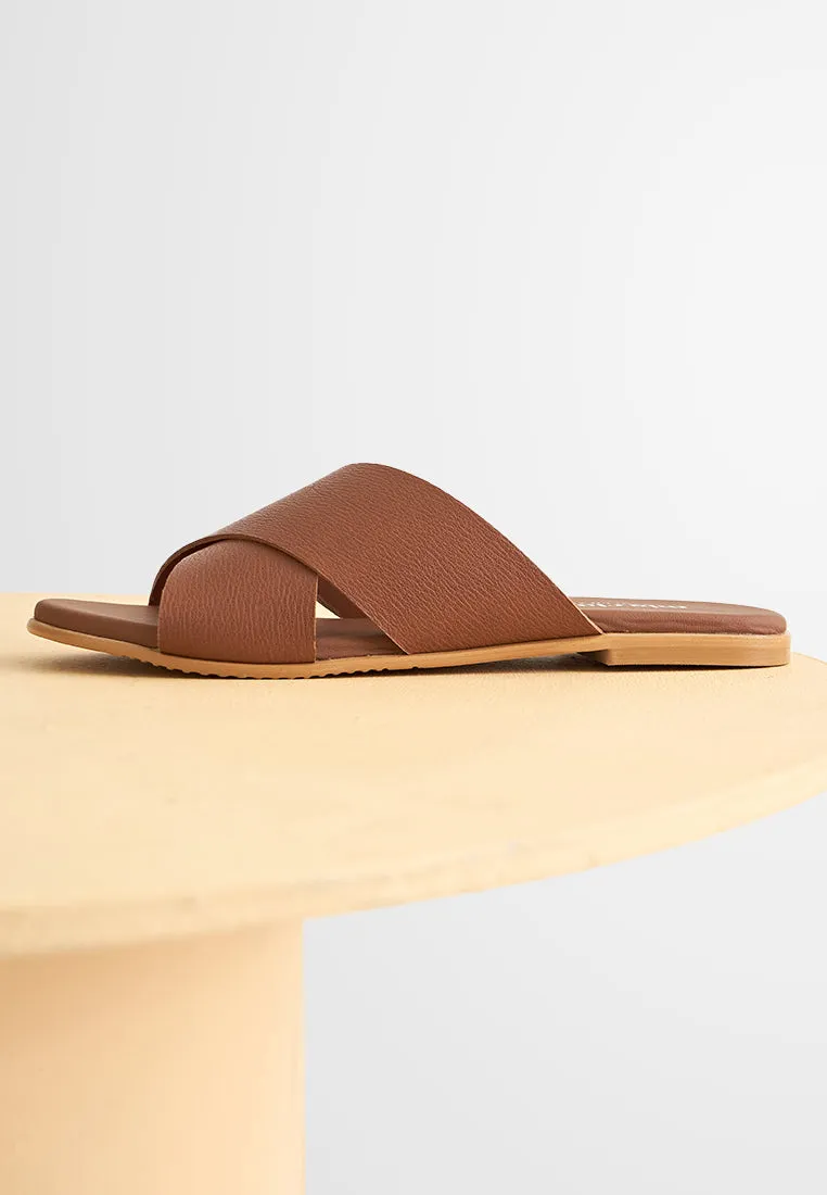 Lorenzo Criss Cross Flat Sandals