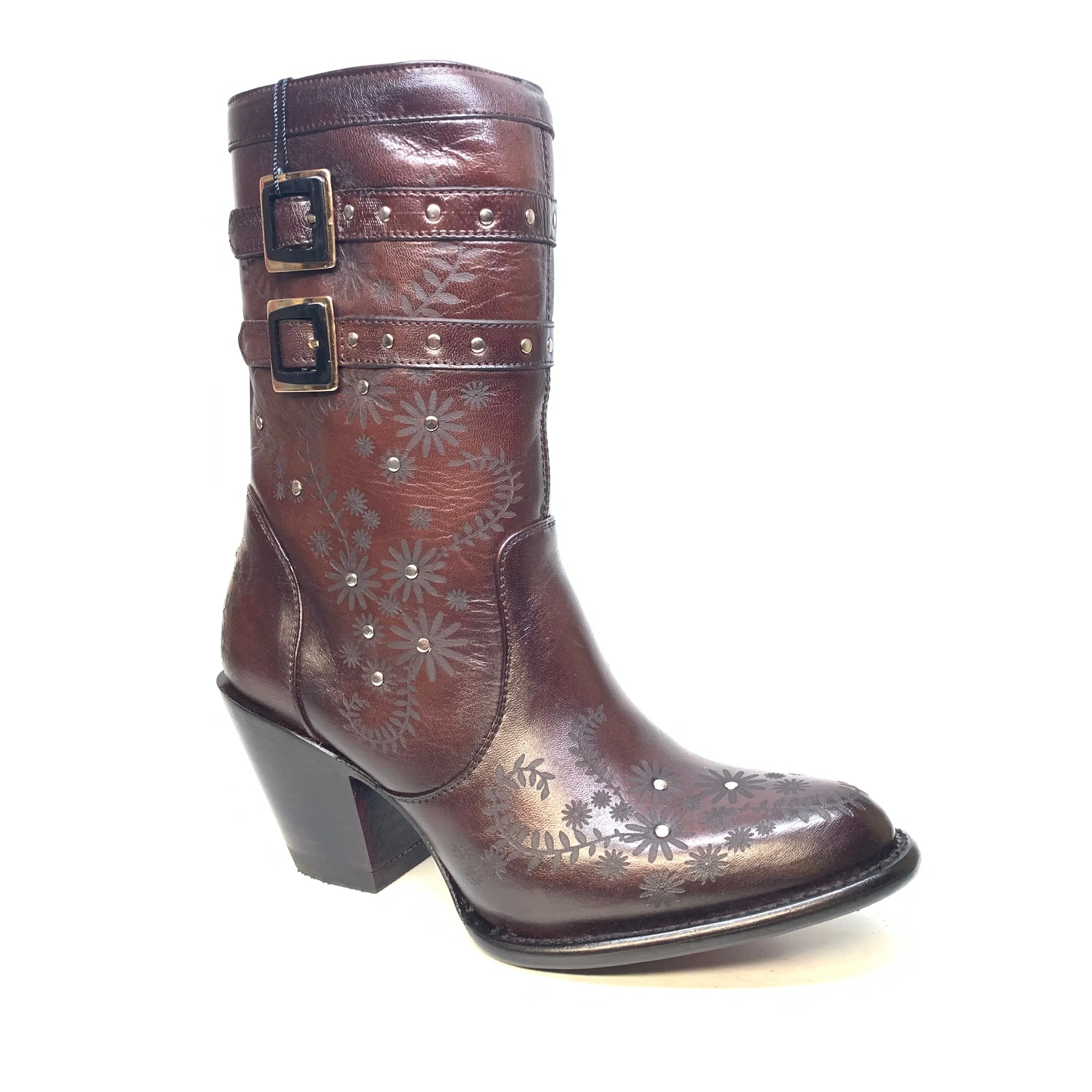 Los Altos Ladies Sunflower Studded Bovine Leather Bootie