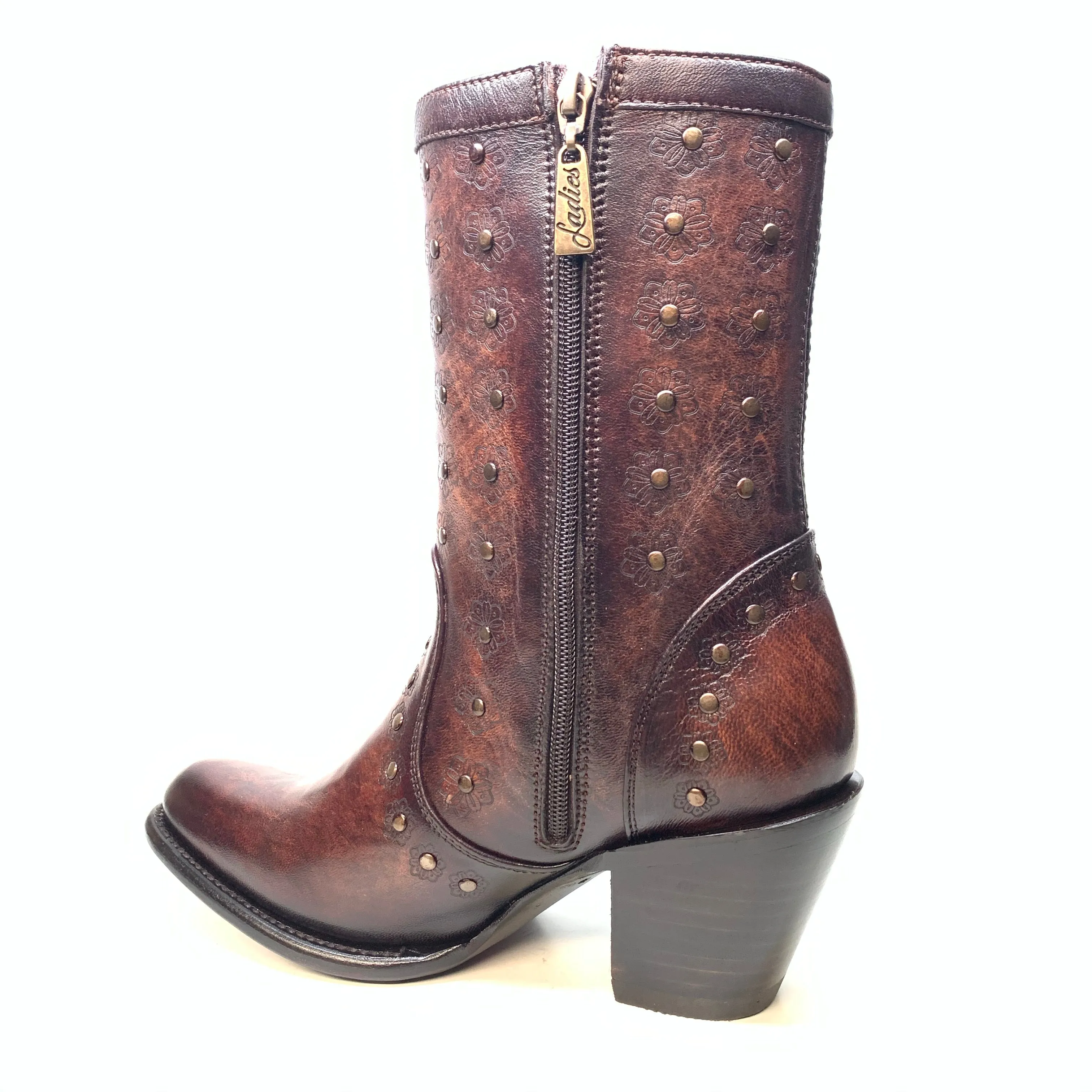 Los Altos Ladies Sunflower Studded Bovine Leather Bootie