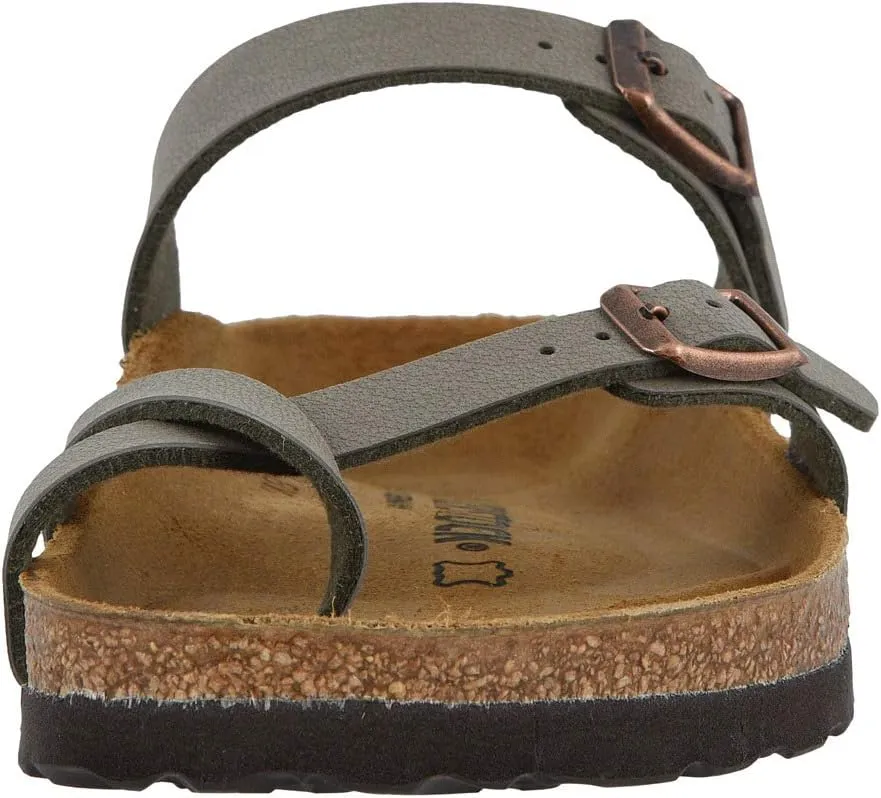 Mayari Flat Sandals - Birko-Flor & Birkibuc Birkenstock, Stone Birkibuc
