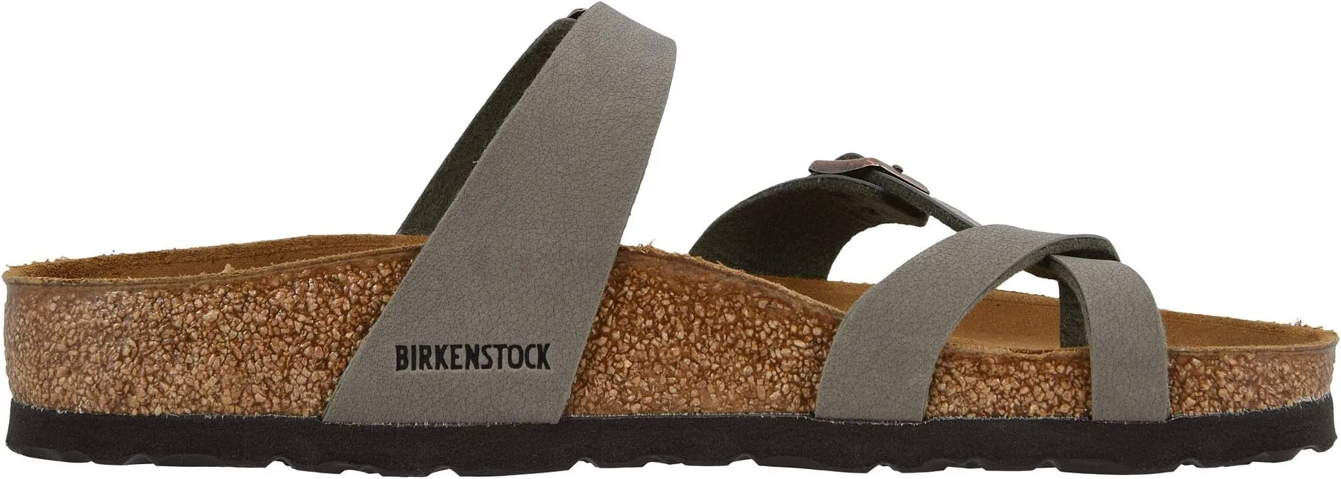 Mayari Flat Sandals - Birko-Flor & Birkibuc Birkenstock, Stone Birkibuc