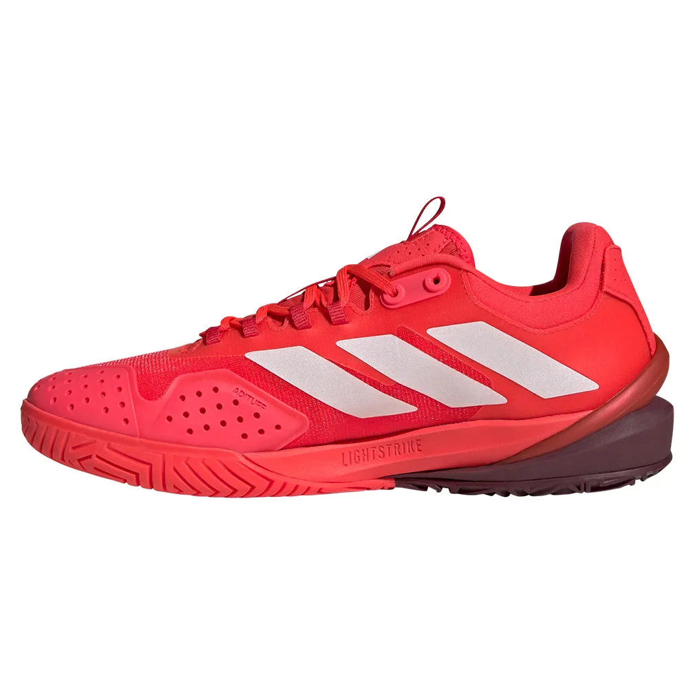 Men`s Adizero Cybersonic 2 Tennis Shoes Lucid Red and Aurora Ruby