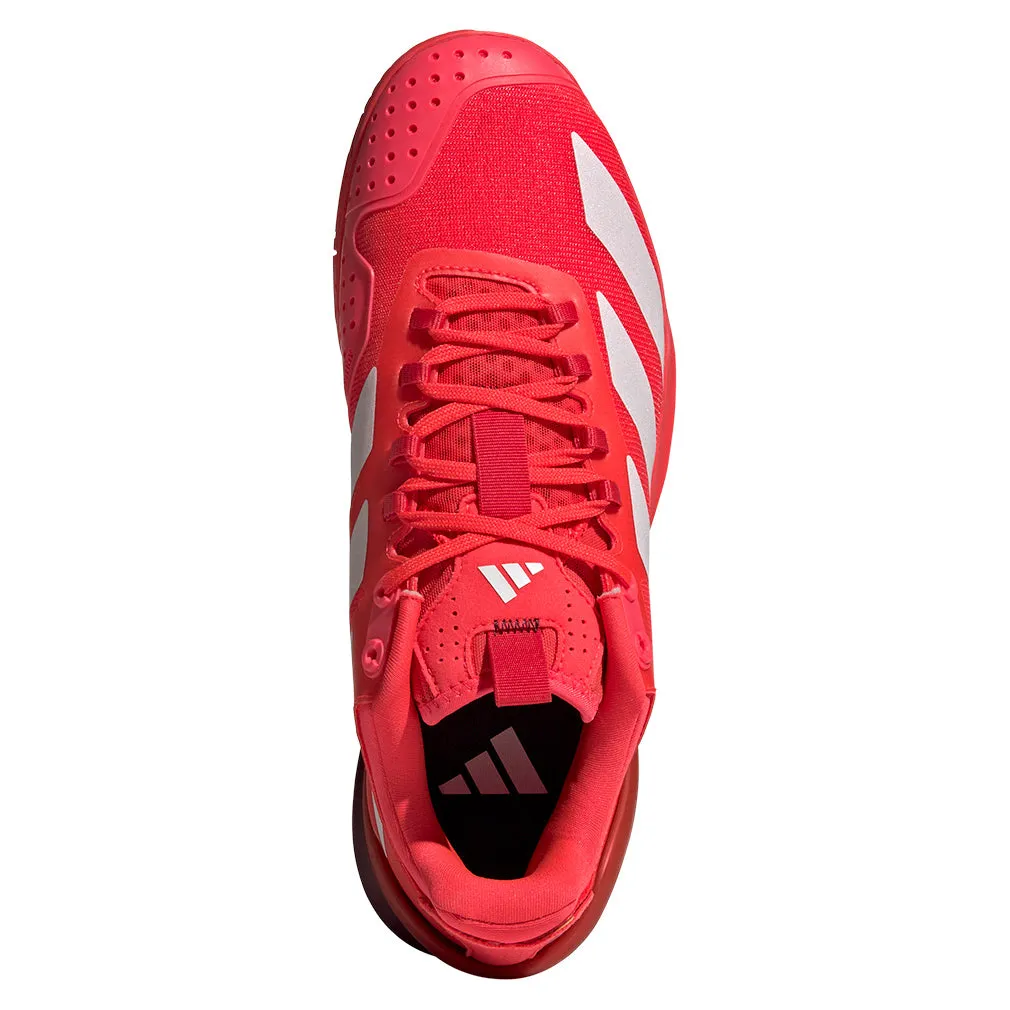Men`s Adizero Cybersonic 2 Tennis Shoes Lucid Red and Aurora Ruby