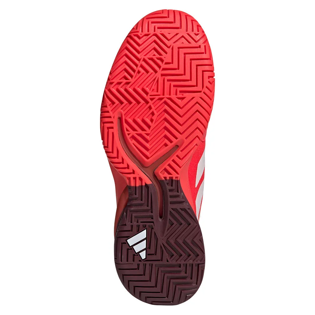 Men`s Adizero Cybersonic 2 Tennis Shoes Lucid Red and Aurora Ruby