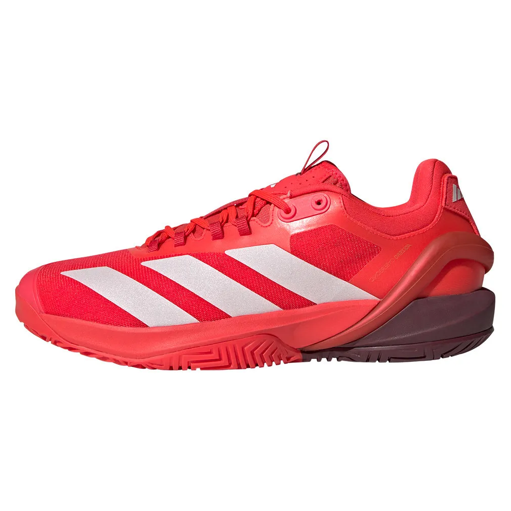 Men`s Adizero Cybersonic 2 Tennis Shoes Lucid Red and Aurora Ruby