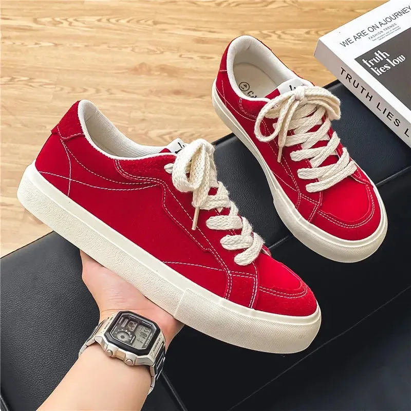Men's Casual Shoes - Canvas Thick-Bottom Vulcanized Sneakers - TSS394