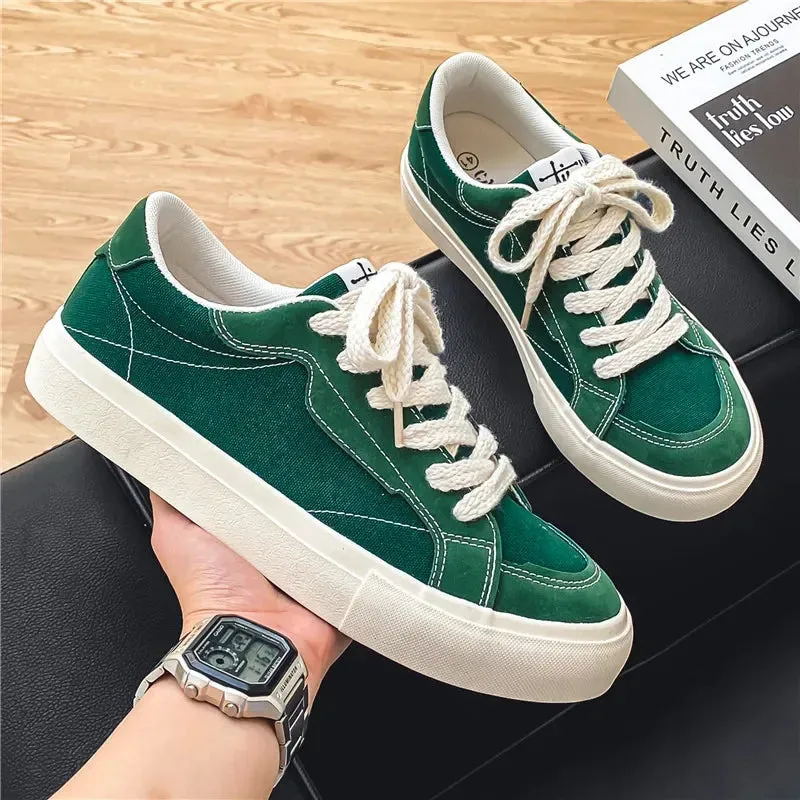 Men's Casual Shoes - Canvas Thick-Bottom Vulcanized Sneakers - TSS394