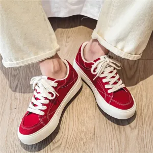 Men's Casual Shoes - Canvas Thick-Bottom Vulcanized Sneakers - TSS394