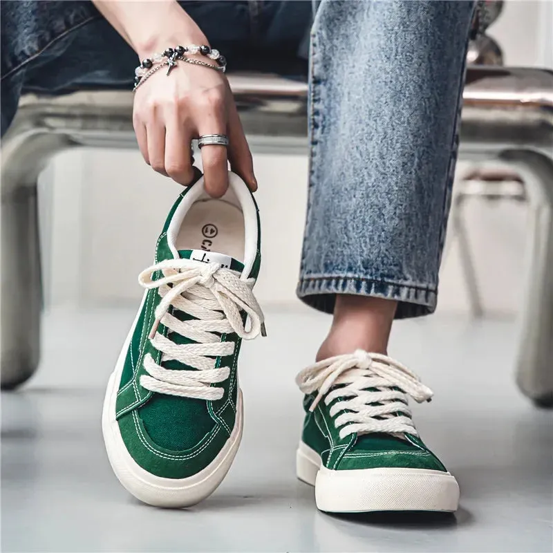 Men's Casual Shoes - Canvas Thick-Bottom Vulcanized Sneakers - TSS394
