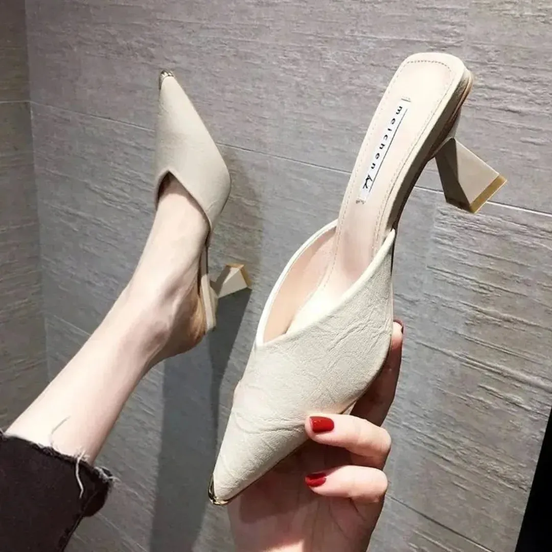 Merendy Beltza Pointed Slides Mules