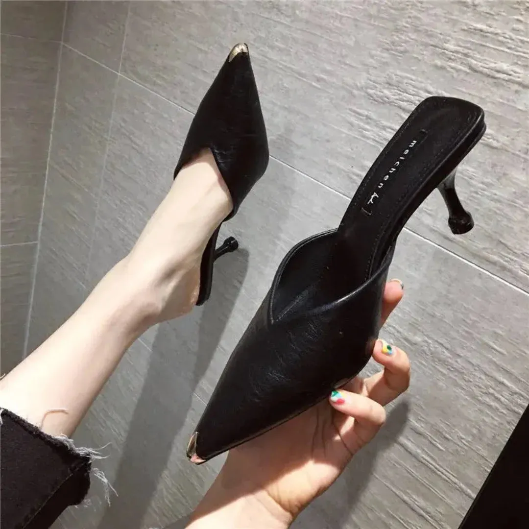 Merendy Beltza Pointed Slides Mules