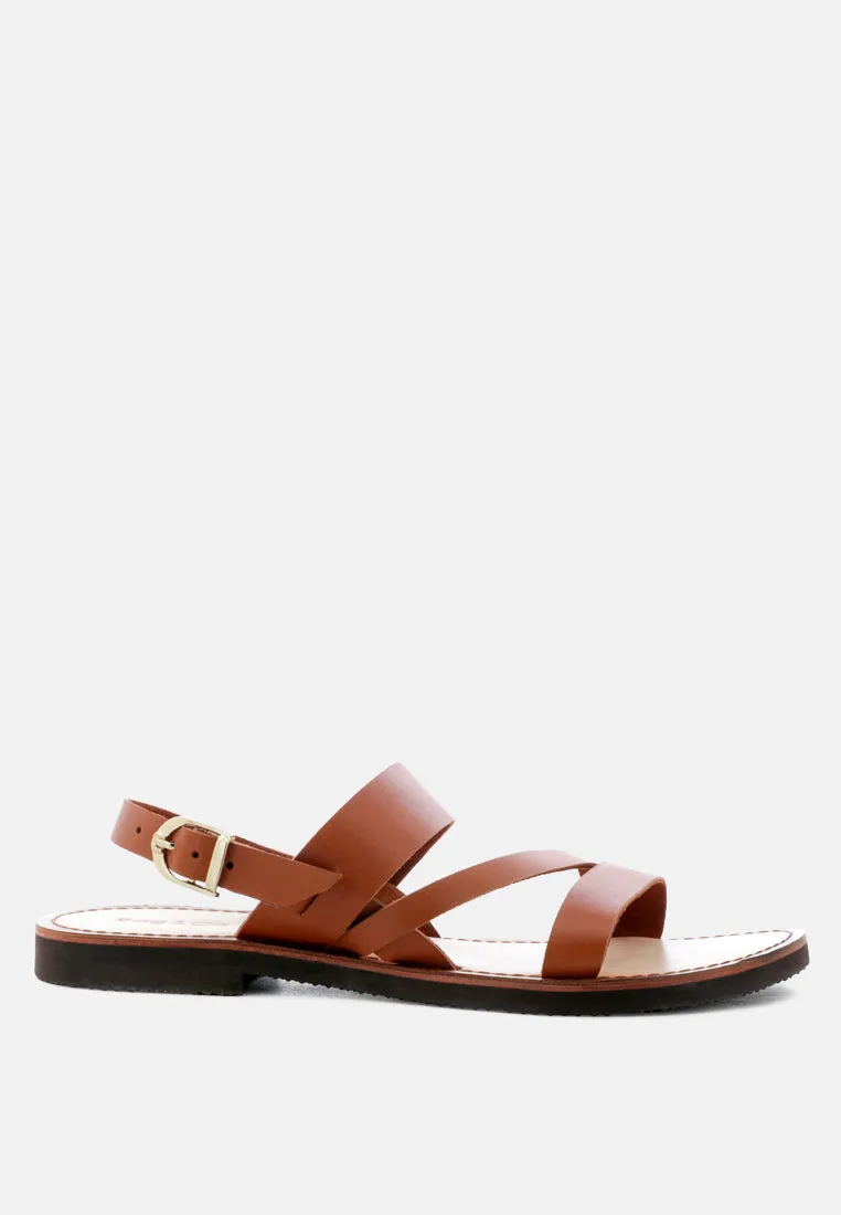 MONA Tan Flat Summer Sandals