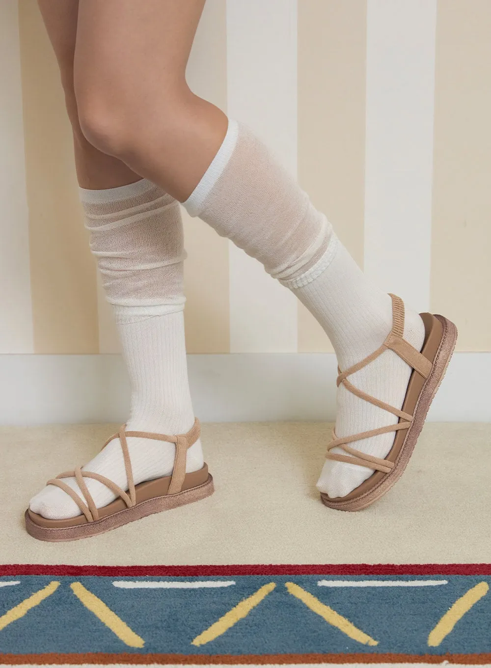 Multi Strap Flat Sandals OY427