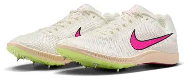 Nike Zoom Rival Distance Unisex Track & Field Shoes White Pink Yellow