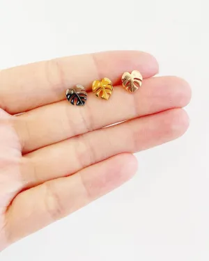 PD04 Monstera Albo & Thai Constellation Plant Studs earrings