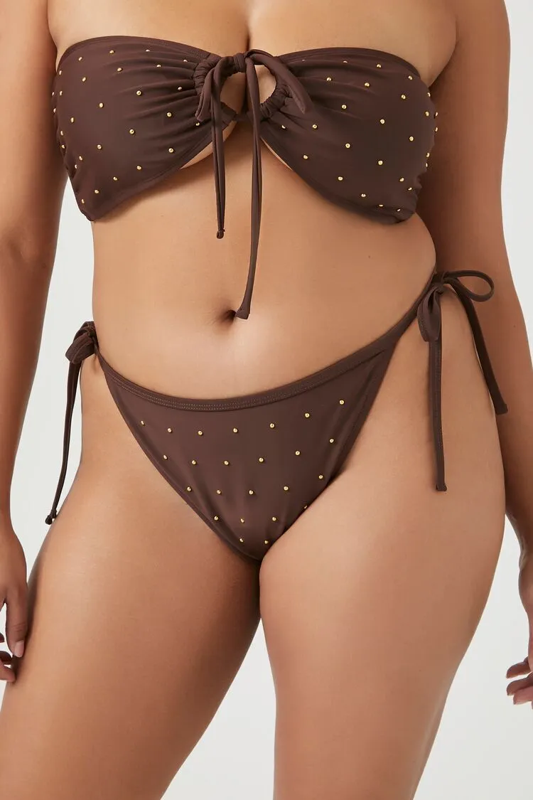 Plus Size Studded Bikini Bottoms