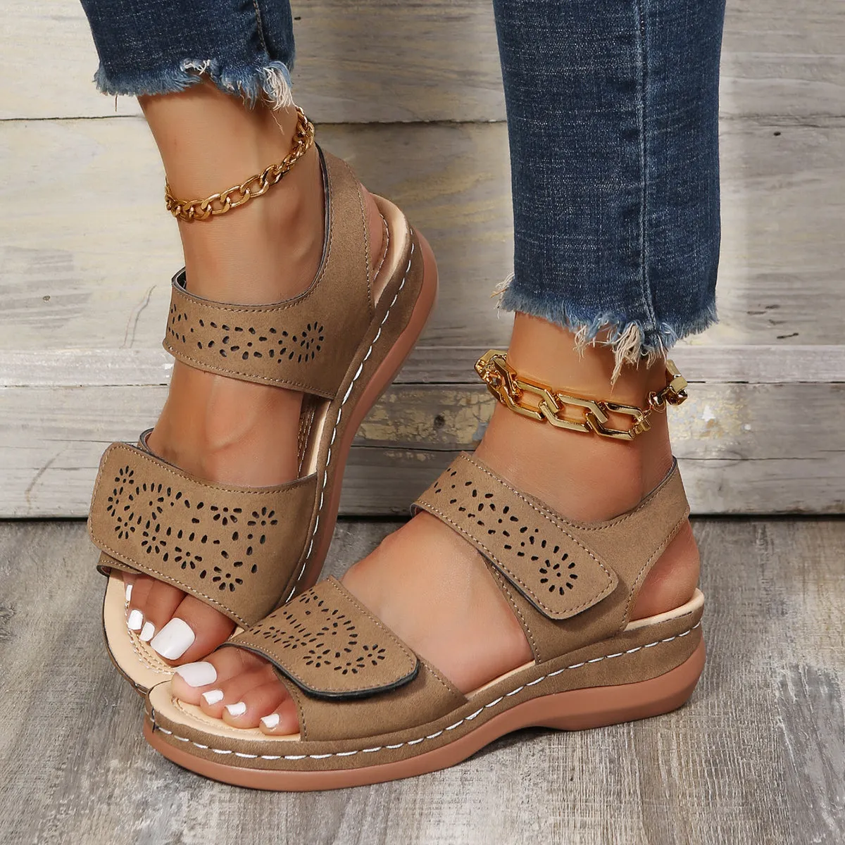 "Elena" Orthopädische Vintage-Sandalen
