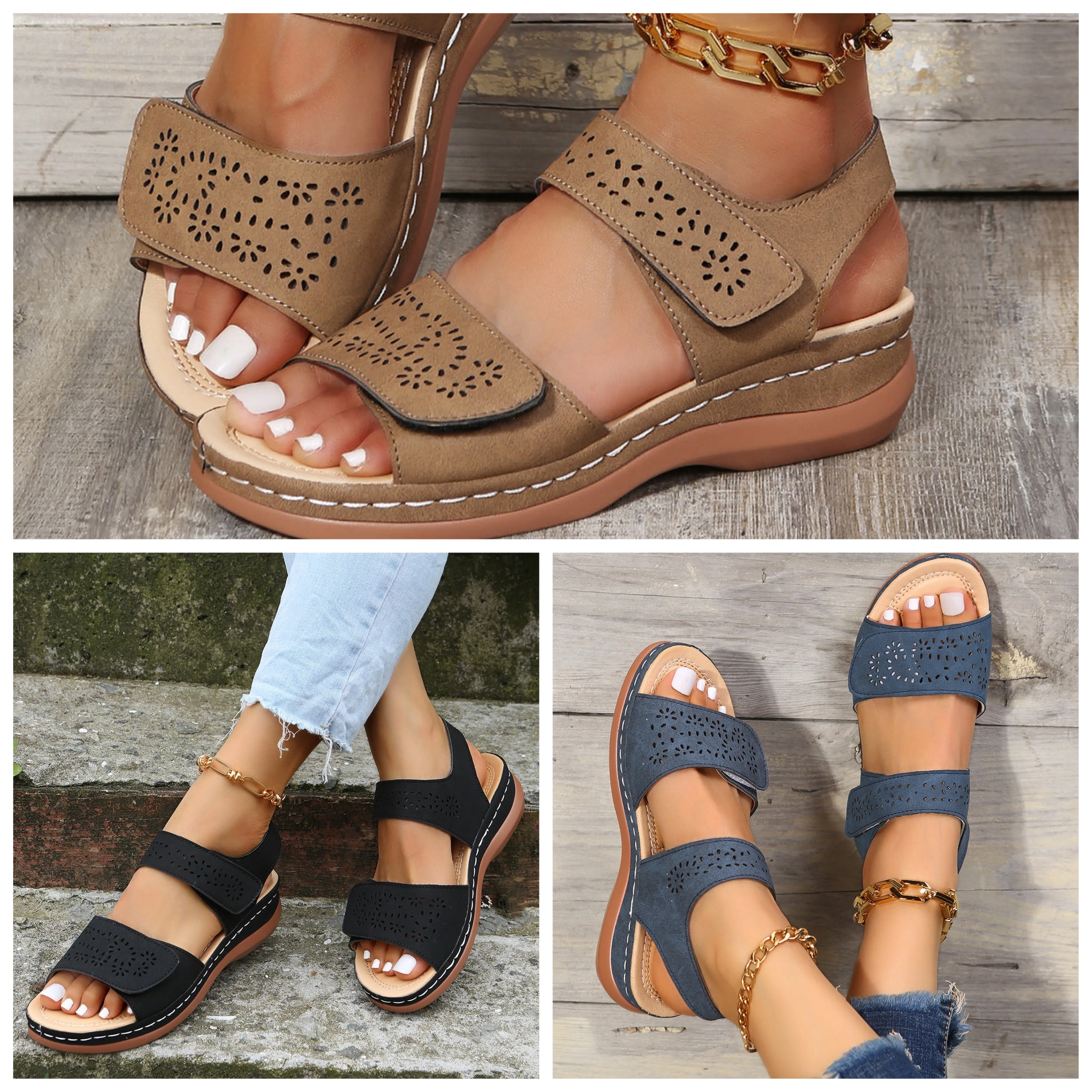 "Elena" Orthopädische Vintage-Sandalen
