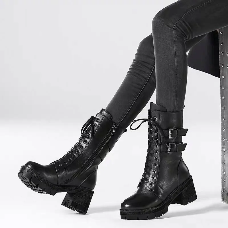 "Elisabeth" Modische Schnürstiefel