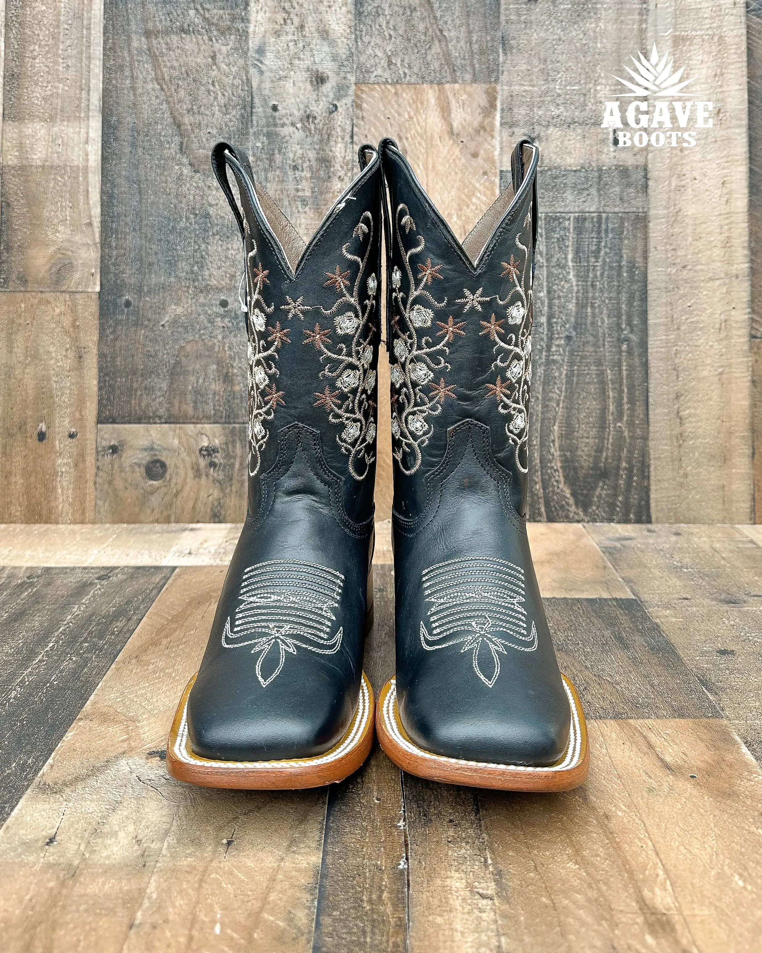 "JAZMIN" BLACK | WOMEN SQUARE TOE COWBOY BOOTS