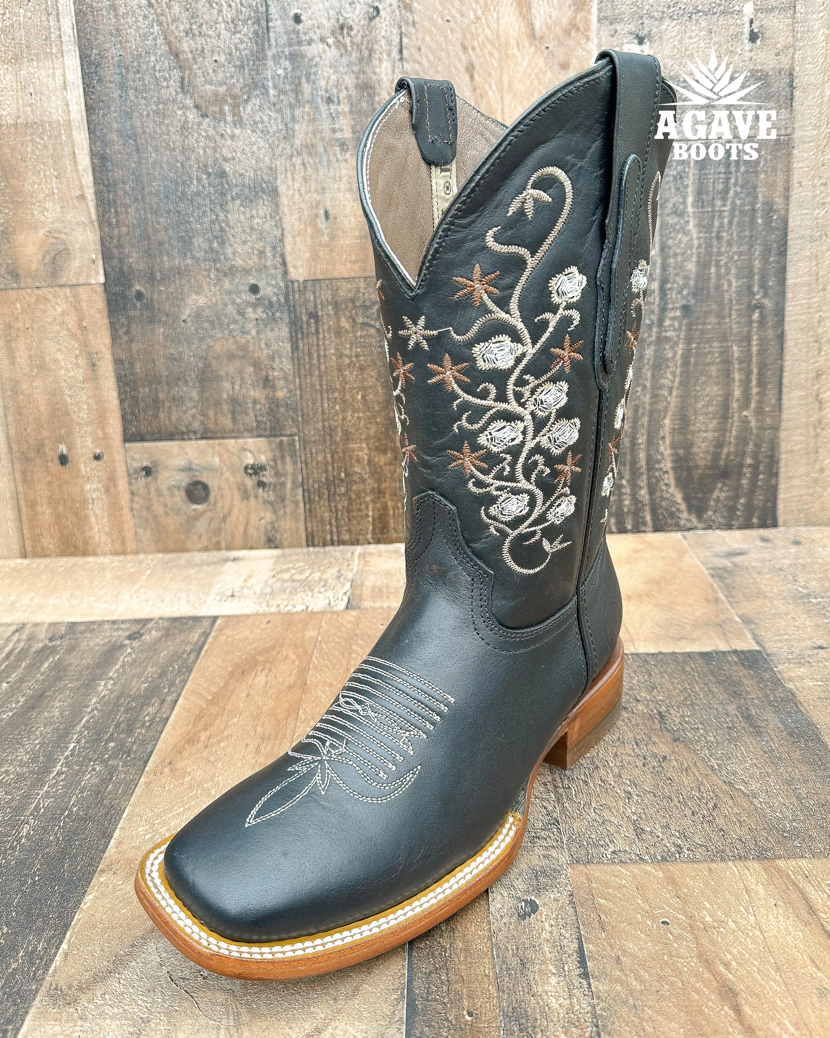 "JAZMIN" BLACK | WOMEN SQUARE TOE COWBOY BOOTS