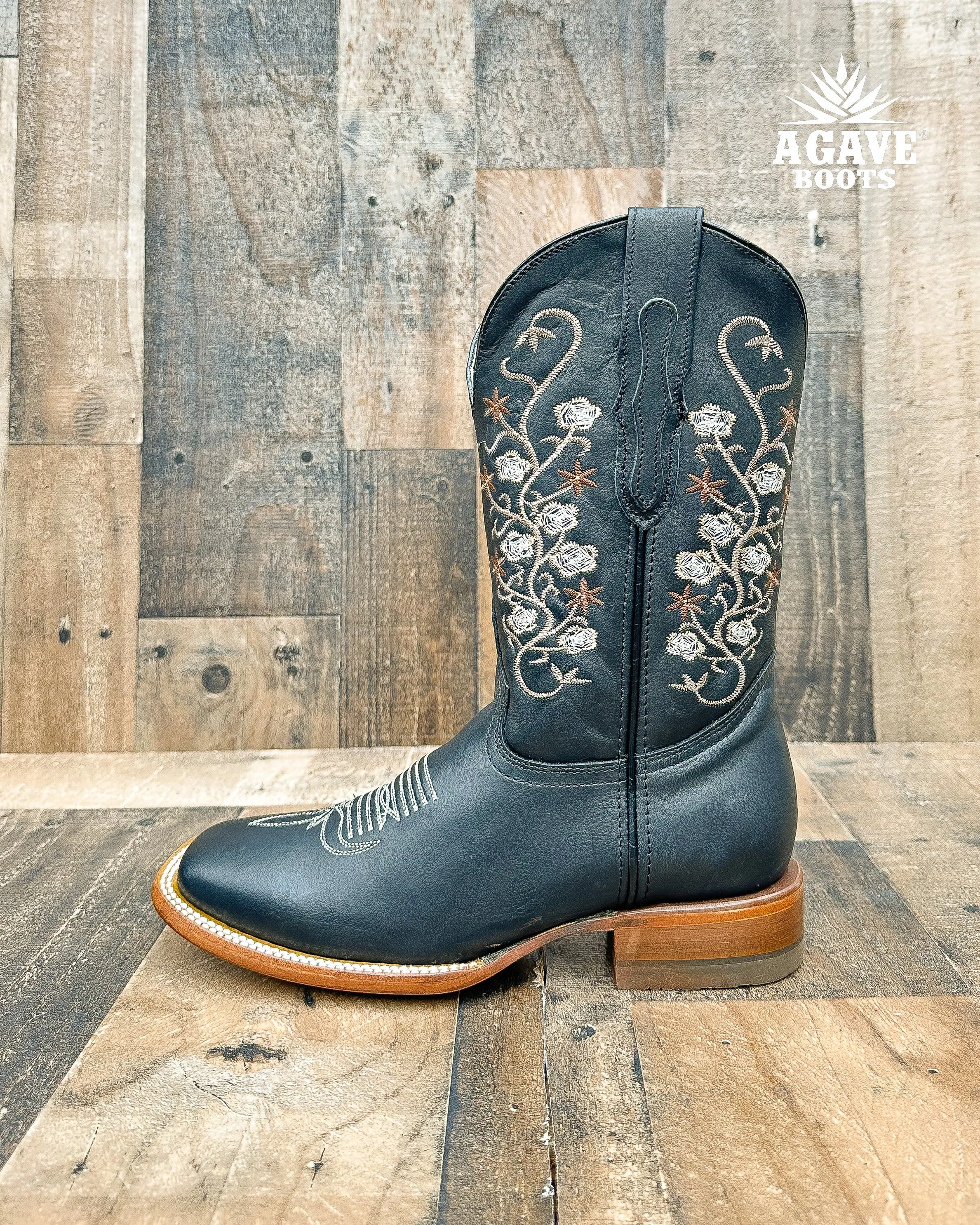 "JAZMIN" BLACK | WOMEN SQUARE TOE COWBOY BOOTS