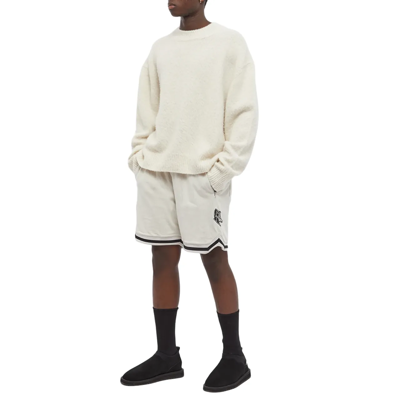 Represent Mesh Basketball Shorts Concrete