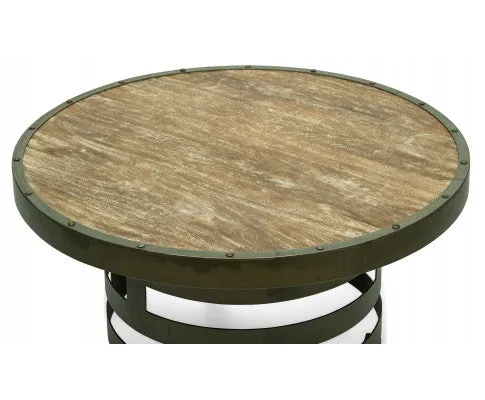 Retro Style Spiral Round Coffee Table with Wood Top