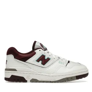 Scarpe Uomo NEW BALANCE Sneakers 550 in Pelle colore White e Burgundy