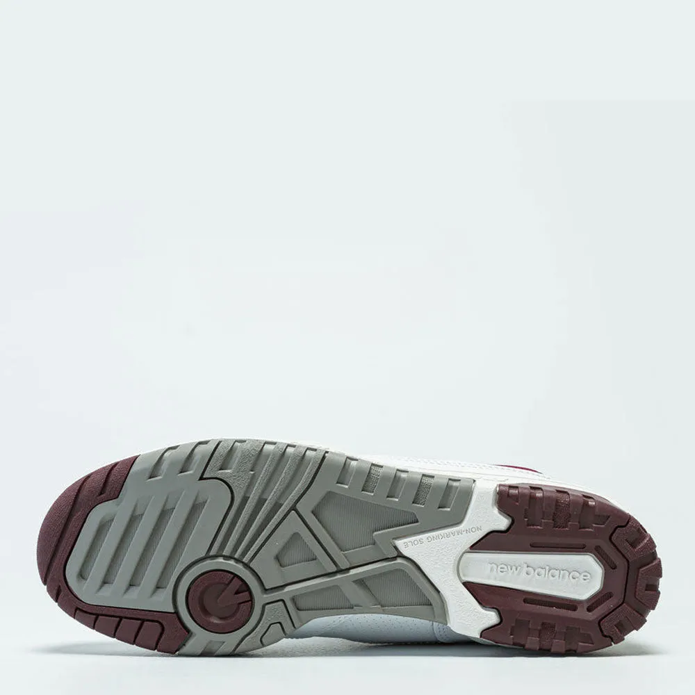 Scarpe Uomo NEW BALANCE Sneakers 550 in Pelle colore White e Burgundy