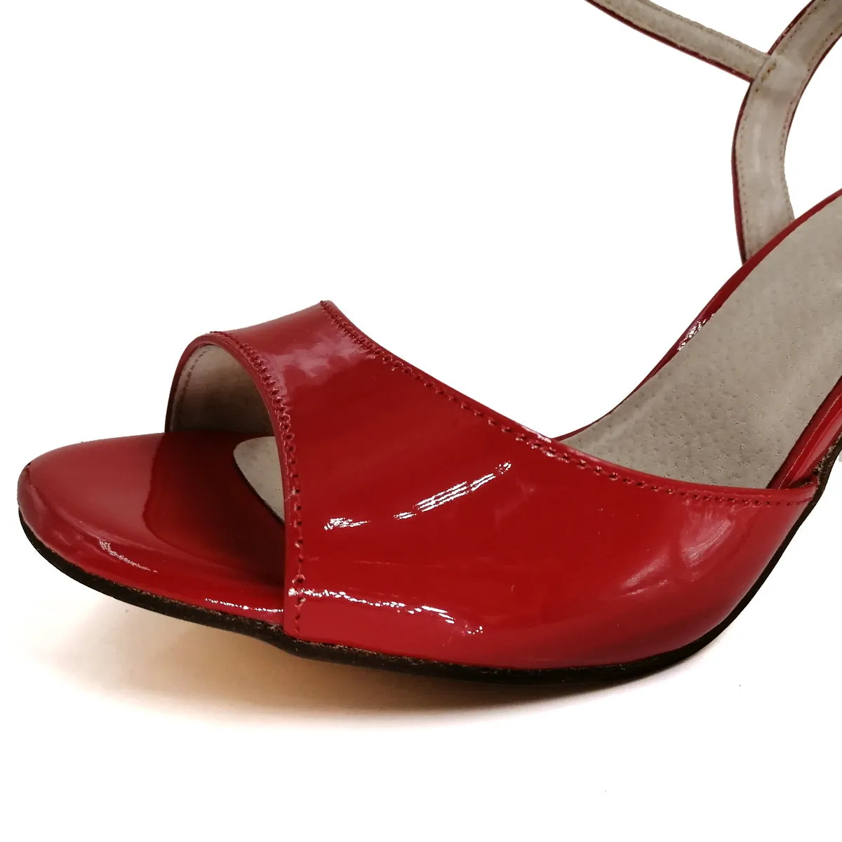 SHJ Women's Red Real Leather 10cm Heels Dance Shoes Tango Shoes