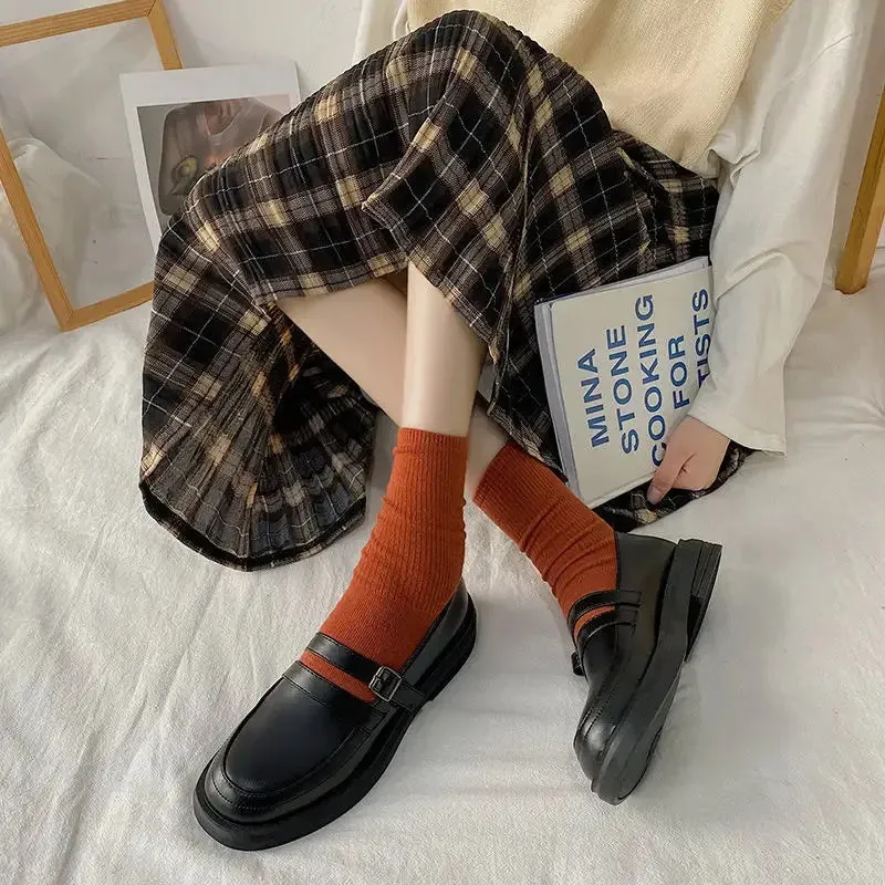 Sohiwoo Women's Shoes Mary Jane Japanese Style Lolita Gothic Square Heels Ladies Pumps Shoe Casual Chic Point Popular On Promotion
