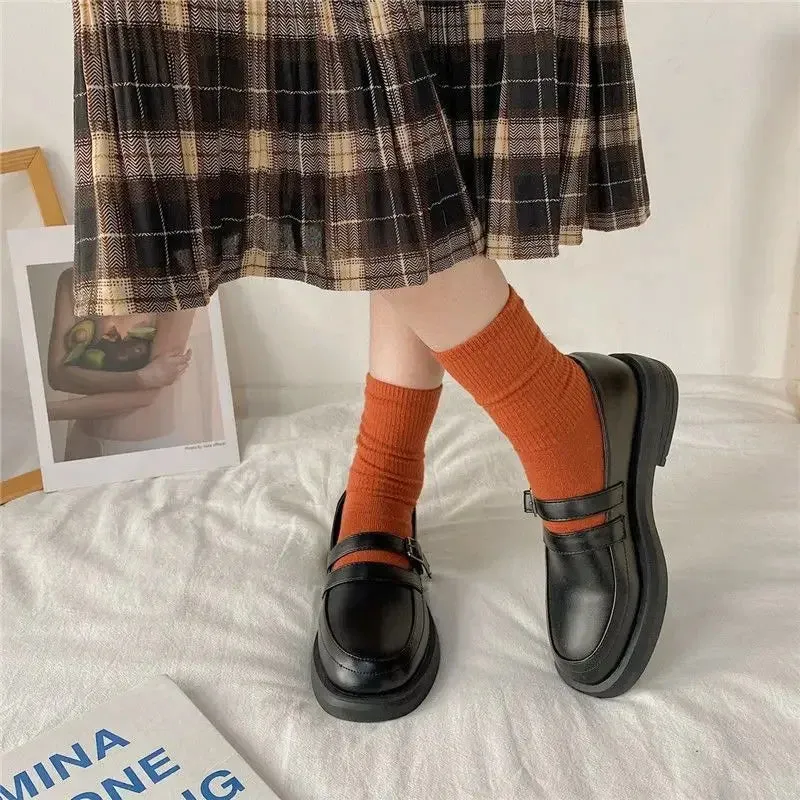 Sohiwoo Women's Shoes Mary Jane Japanese Style Lolita Gothic Square Heels Ladies Pumps Shoe Casual Chic Point Popular On Promotion