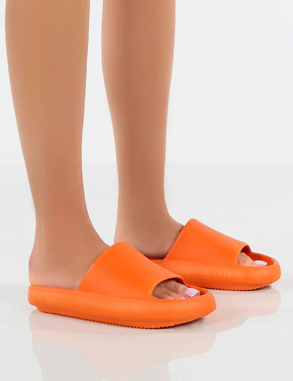 Solar Orange Rubber Flat Sliders