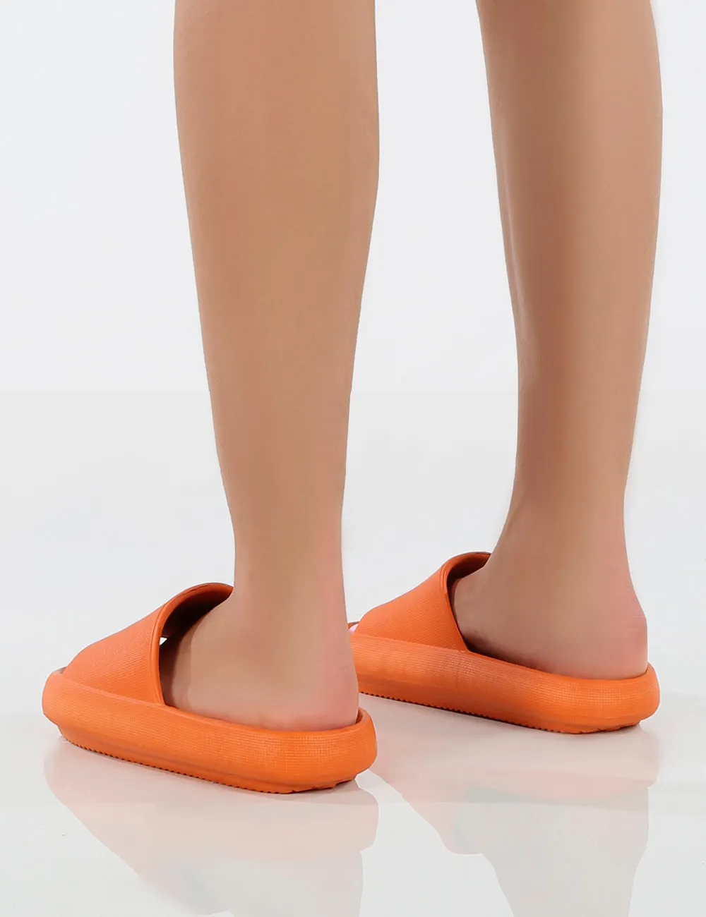 Solar Orange Rubber Flat Sliders