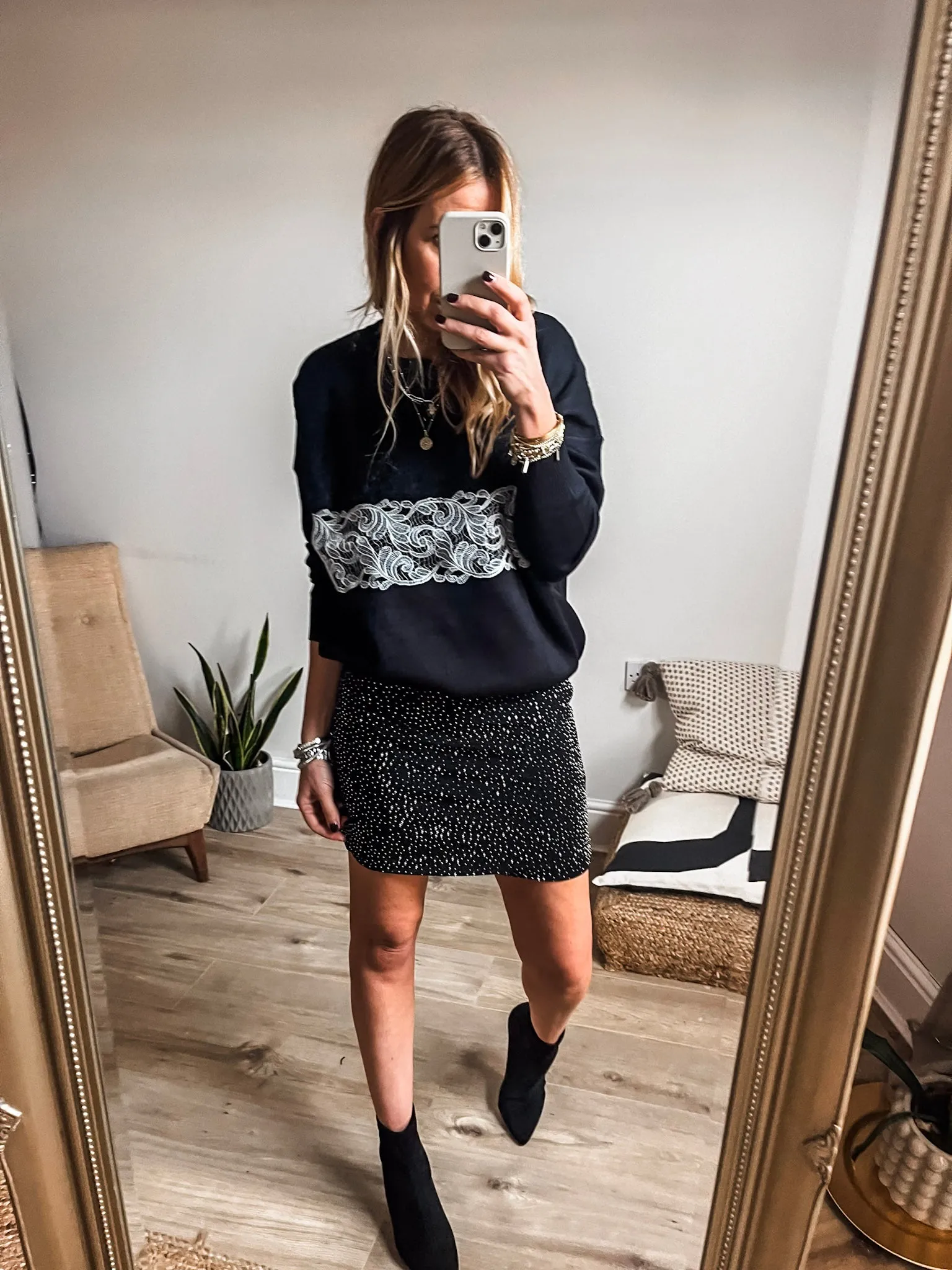 Sparkle Stretch Mini Skirt
