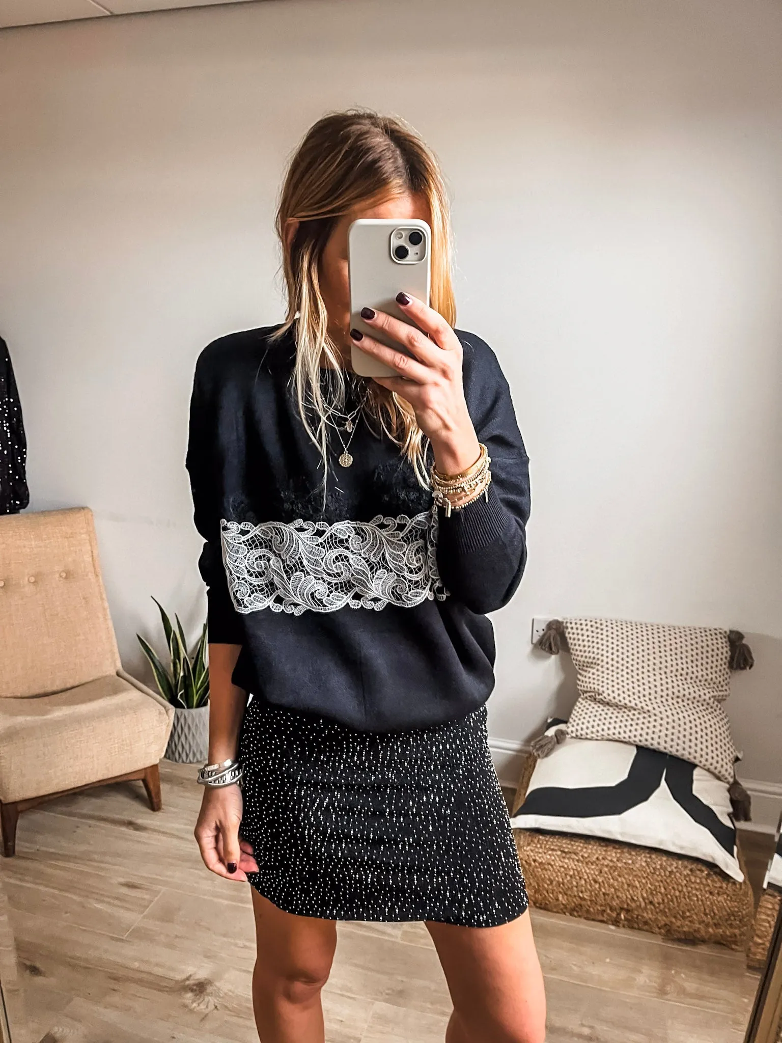 Sparkle Stretch Mini Skirt